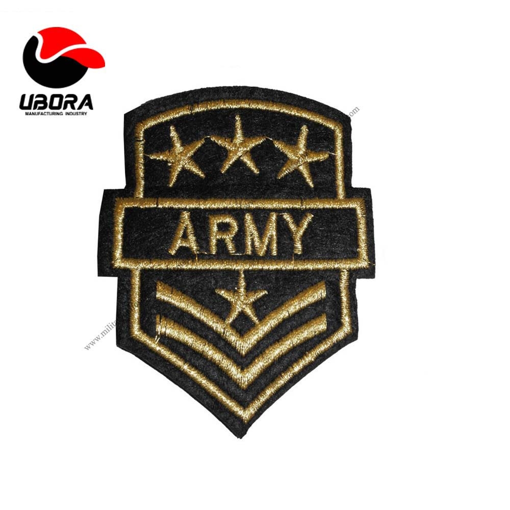 GOLD EMBROIDERY Iron Sew On Embroidered Patch Applique Embroidery Motif niform service chevron Army 